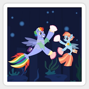 Rainbow parents seaponies Sticker